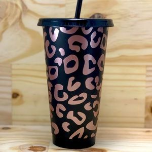 Rose Gold Cheetah Print Custom Tumbler